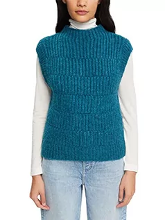 Swetry damskie - edc by ESPRIT Damski sweter 092CC1I326, 455/TEAL Blue, XXL - grafika 1