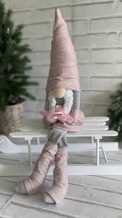 Skrzat świąteczny Boże Narodzenie krasnal glamour Handmade - Ozdoby bożonarodzeniowe - miniaturka - grafika 1