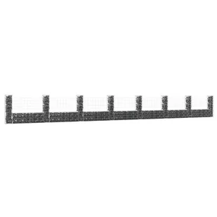 Vidaxl shumee shumee gabionowe z 8 słupkami żelazo 860x20x100 cm - Ogrodzenia - miniaturka - grafika 1