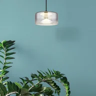 Lampy sufitowe - Globo Lampa wisząca Belinda, aluminiowy / szary / cynkowy, salon / jadalnia, szkło - miniaturka - grafika 1