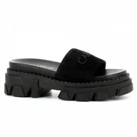 Klapki i japonki damskie - Czarne klapki damskie CARINII - Carinii - miniaturka - grafika 1