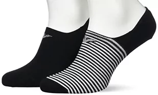 Emporio Armani Opakowanie 2 pary skarpet dla kobiet, Czarny/czarny pasek, Small-Medium - Paski - miniaturka - grafika 1