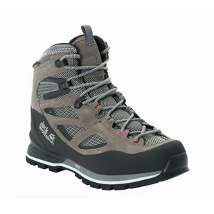 Buty damskie górskie Jack Wolfskin FORCE CREST TEXAPORE MID W tarmac grey / pink - 35,5 - Buty trekkingowe damskie - miniaturka - grafika 1
