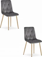 Krzesła - Leobert Krzesło LIBRA - ciemny szary aksamit / nogi kolor drewna x 2 - miniaturka - grafika 1