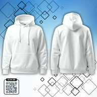 Bluzy męskie - Bluza uniwersalna typu kangurka z kapturem bez nadruku rozmiar 2XL biała 320g bawełny - miniaturka - grafika 1