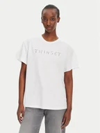 Koszulki i topy damskie - TWINSET T-Shirt 251TT2041 Biały Relaxed Fit - miniaturka - grafika 1