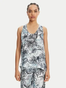 Just Cavalli Top 78PAH640 Niebieski Regular Fit - Koszulki i topy damskie - miniaturka - grafika 1