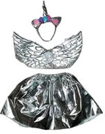 Ozdoby do włosów - KOSTIUM STRÓJ JEDNOROŻEC SPÓDNICA OPASKA SREBRNY - miniaturka - grafika 1