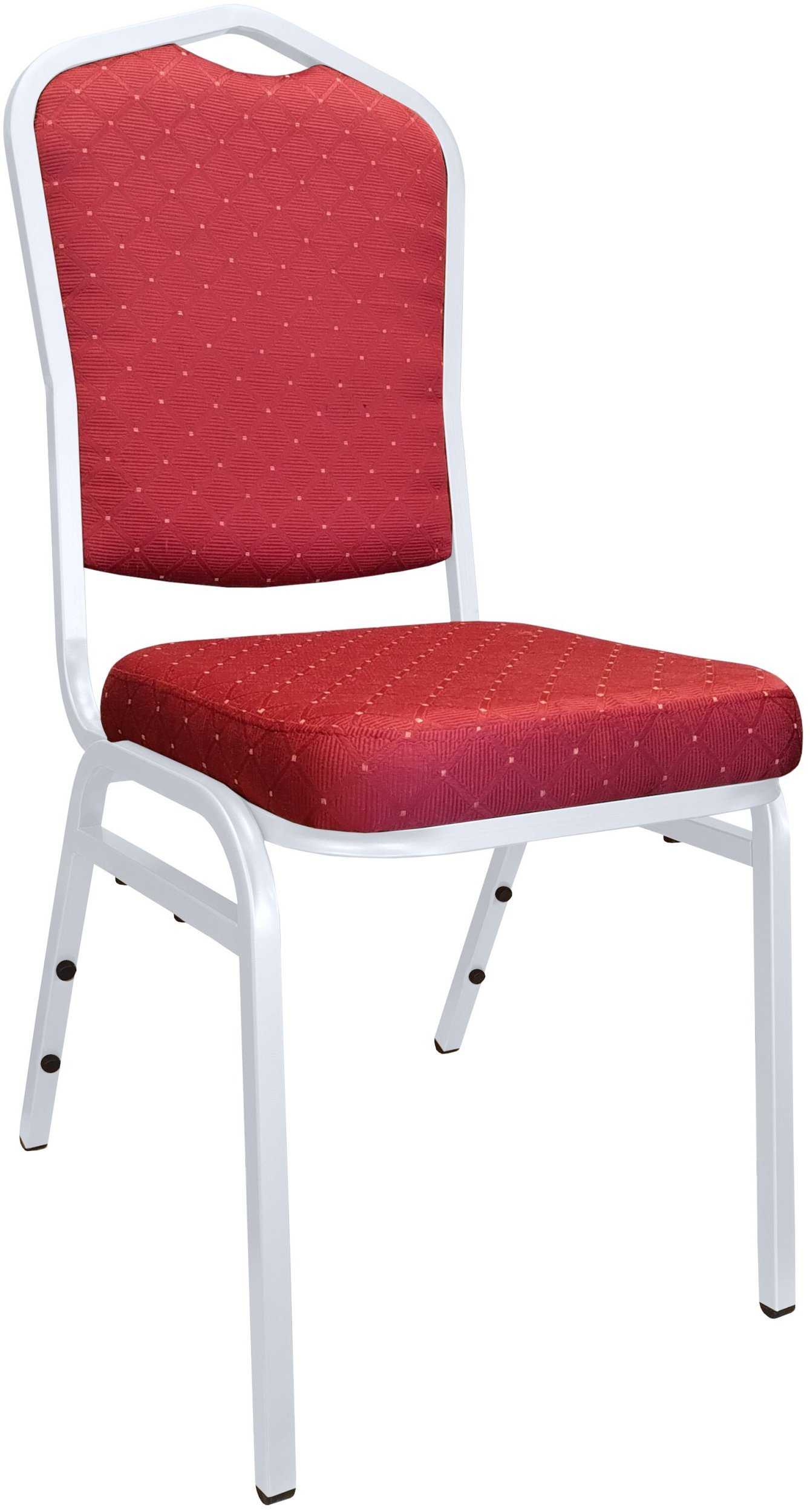 Krzesło Vega bankietowe konferencyjne stelaż biały Dot Czerwień