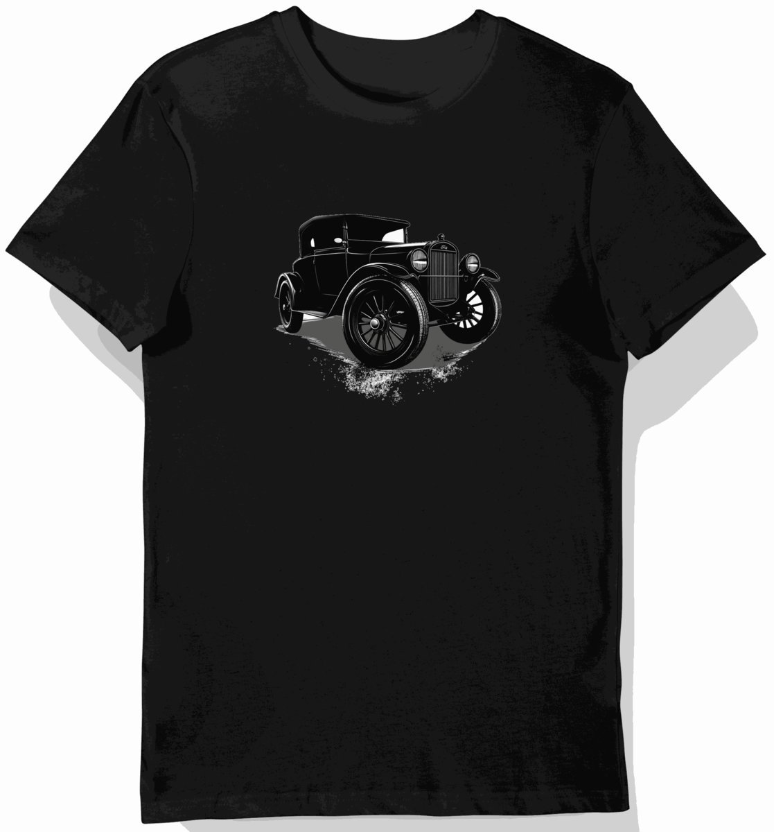 Koszulka męska czarna z motywem klasycznego Forda Model T L