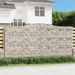 vidaXL Kosze gabionowe, 6 szt, 400x50x200/220 cm, galwanizowane żelazo - Pozostałe narzędzia ogrodowe - miniaturka - grafika 1