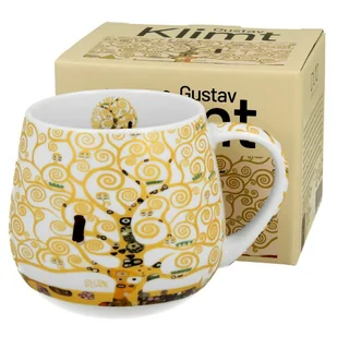 Porcelanowy kubek baryłka Klimt Ecru Tree Of Life 430 ml - Kubki - miniaturka - grafika 1