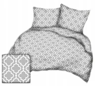 Pościel - pościel bawełna lux 200x220 + 2 poszewka B 328-2 maroko białe na szarym - miniaturka - grafika 1