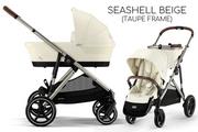 Wózki dziecięce - Cybex GAZELLE S 2w1 Seashell Beige (Taupe Frame) - miniaturka - grafika 1