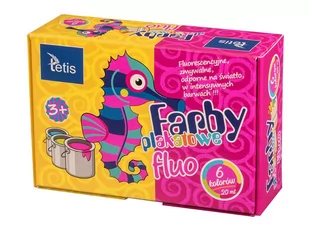 Tetis Farby plakatowe fluorescencyjne 6kol 20ml - Przybory szkolne - miniaturka - grafika 1