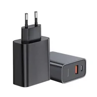 Ładowarki do telefonów - Baseus Speed PPS Quick charger ładowarka sieciowa adapter EU USB / USB Typ C PD Quick Charge 3.0 QC3.0 czarny (CCFS-C01) - miniaturka - grafika 1