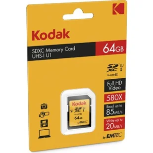 Kodak SDXC 64GB Class 10 U3 (EKMSD64GXC10HPRK) - Karty pamięci - miniaturka - grafika 1