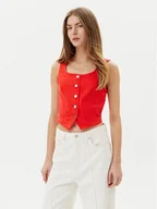 Kamizelki damskie - Vero Moda Kamizelka Wild Alinia 10323777 Czerwony Slim Fit - miniaturka - grafika 1