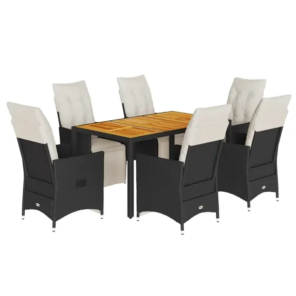 Zestaw Mebli Ogrodowych z Rattanu PE, Stół 150x90x75 cm, Krzesła 56x59x9