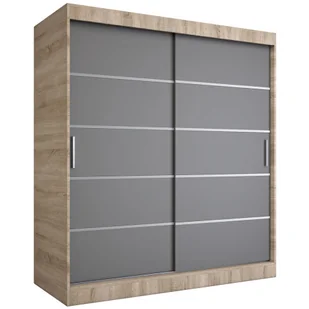 Szafa przesuwna dąb sonoma + antracyt 180 cm N0-N21 - Szafy - miniaturka - grafika 1
