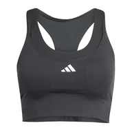 Biustonosze - adidas Damski biustonosz do biegania z kieszonką M podtrzymujący L A-B czarny - miniaturka - grafika 1