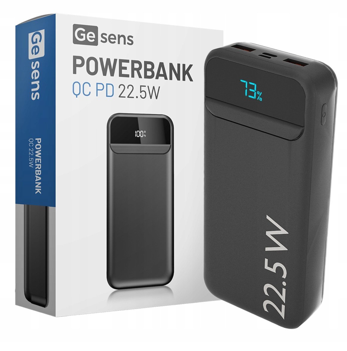 MOCNY POWERBANK POWER BANK SUPER SZYBKIE ŁADOWANIE 20000MAH PD 100W CZARNY