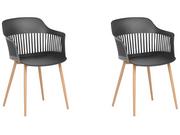 Krzesła - Beliani Zestaw 2 krzeseł do jadalni czarny BERECA - miniaturka - grafika 1