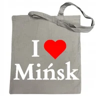 Torby i wózki na zakupy - Torba na zakupy nadruk I Love Mińsk Kocham Minsk Białoruś - miniaturka - grafika 1