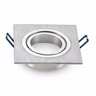 Oprawy, klosze i abażury - v-tac Oprawa Oczko V-TAC Aluminiowa Odlew 1xGU10 Kwadrat Aluminium Szczotkowane VT-782 - miniaturka - grafika 1