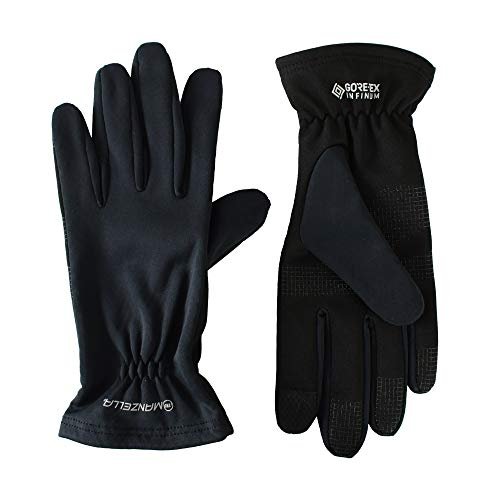 Manzella Damskie rękawiczki o jedwabistym ciężarze Windstopper Ultra Touch, małe, czarne