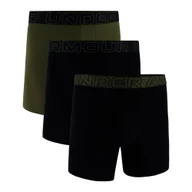 Majtki męskie - Bokserki męskie Under Armour Perf Cotton Solid 6in 3Pack Black M - miniaturka - grafika 1