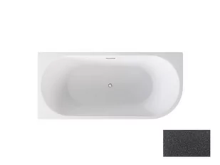Besco Zoya Glam Wanna wolnostojąca przyścienna 170x80 cm lewa biały połysk/grafitowy + syfon z przelewem chrom WA-170-ZLGR - odbiór osobisty: Kraków, Warszawa - Wanny - miniaturka - grafika 1