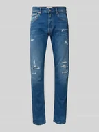 Spodnie męskie - Jeansy o kroju straight fit z przetarciami model ‘GROVER’ - miniaturka - grafika 1