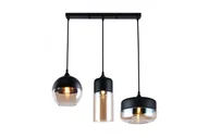 Lampy sufitowe - Lampa wisząca LENDER 3xE27- czarny/bursztynowy - miniaturka - grafika 1