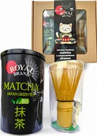 Herbata - Zestaw Royal Brand Matcha 100 g organicznego proszku Matcha i trzepaczka Matcha w pudełku upominkowym Herbata Matcha w proszku Organiczna oryginalna zielona herbata z Japonii Japoński ideał - miniaturka - grafika 1