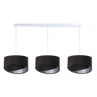 Biało-czarna welurowa lampa wisząca nad stół - S499 C2-F76 - Lampy sufitowe Biało-czarna welurowa lampa wisząca nad stół - S499 C2-F76 - Lampy sufitowe - miniaturka - grafika 1