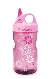 Nalgene, Butelka dla dzieci, Grip-n-Gulp Pink with Wheels Art, różowy, 350 ml - Shakery i bidony sportowe - miniaturka - grafika 1