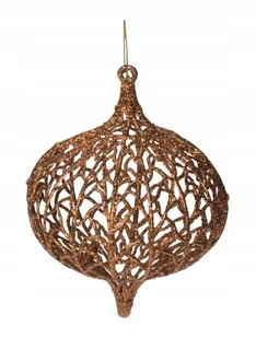 Bombka na choinkę ażurowa złota nietłukąca 13x10 cm - Bombki Bombka na choinkę ażurowa złota nietłukąca 13x10 cm - Bombki - miniaturka - grafika 1