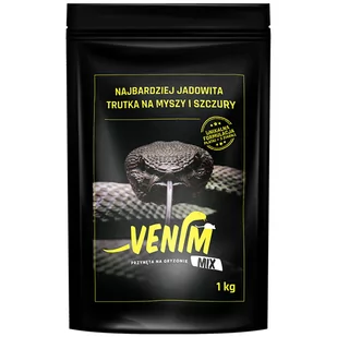 Liphatech Venim Mix 1kg Najmocniejsza trutka zbożowa na myszy i szczury difetialon. - Zwalczanie i odstraszanie szkodników - miniaturka - grafika 1