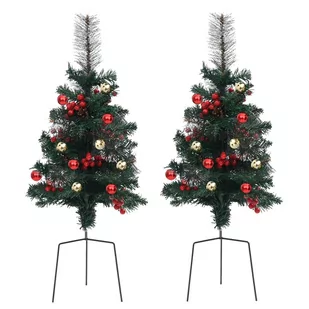 vidaXL Sztuczne choinki do wbicia w ziemię, 2 szt., 76 cm, PVC vidaXL - Choinki - miniaturka - grafika 1