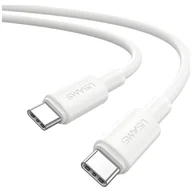 Kable komputerowe i do monitorów - Kabel USB Usams U90 USB-C 1m 60W Fast Charge biały SJ763USB01 - miniaturka - grafika 1