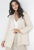 Marynarki i żakiety damskie - Jasnobeżowa Marynarka Dwurzędowa Mangane - miniaturka - grafika 1