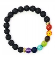 Bransoletki - BRANSOLETKA Z KAMIENI CZAKRALNA 7 CZAKR I LAWA - miniaturka - grafika 1