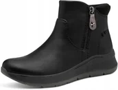 Botki damskie - JANA CZARNE BOTKI DAMSKIE NA PŁASKIM OBCASIE Z SUWAKIEM 38 J6A - miniaturka - grafika 1