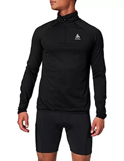 Swetry męskie - Odlo męski sweter midlayer 1/2 Zip Carve Light, czarny, m 541792 - grafika 1