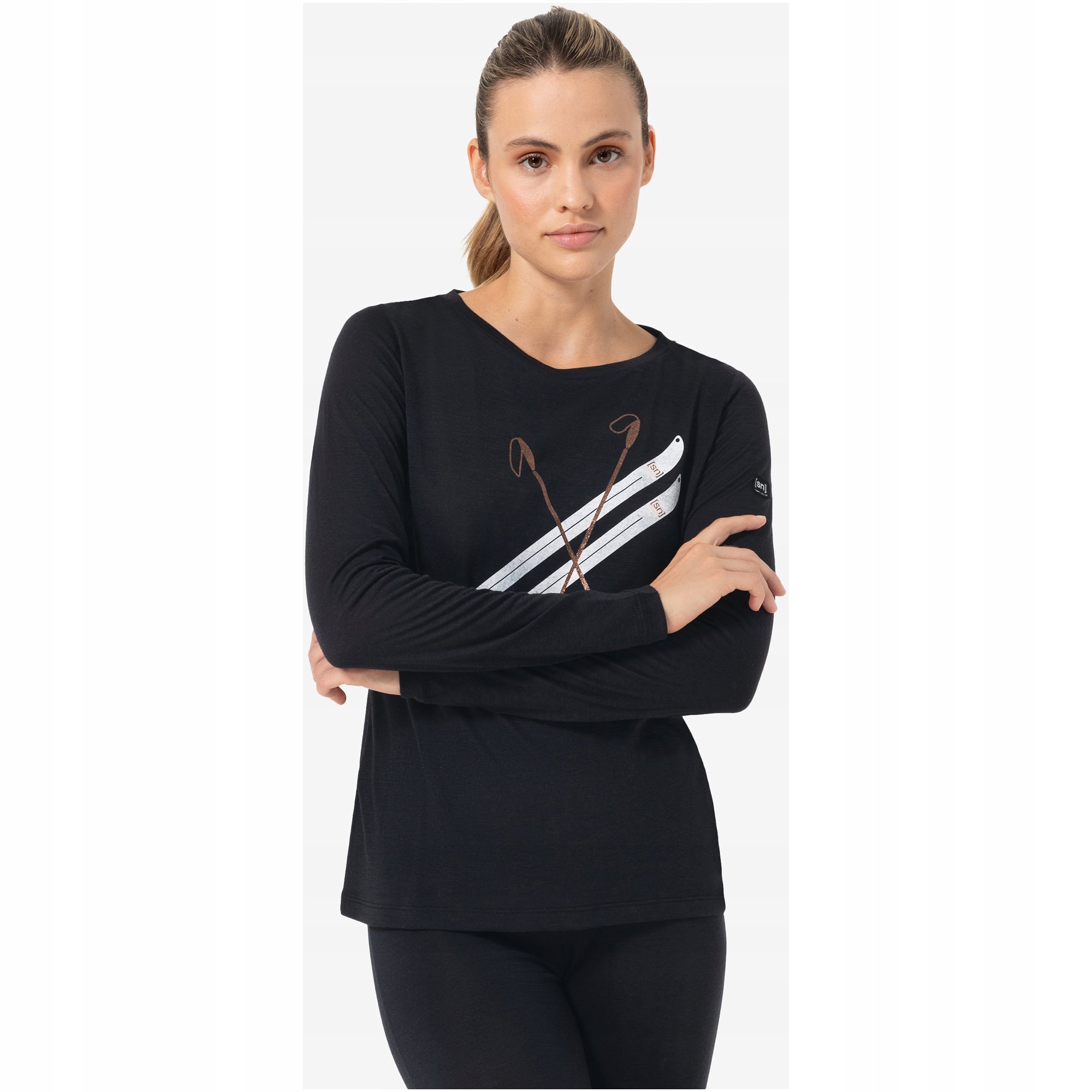 Koszulka damska longsleeve Super.natural W Kryssede Ski Ls czarna r. S