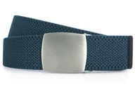 Paski - Szaroniebieski elastyczny pasek do spodni z automatyczną klamrą PT6 - miniaturka - grafika 1