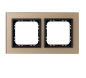Klawisze i ramki - Ospel Ramka  podwójna SONATA szronione szkło 4mm - szampański/czarny - miniaturka - grafika 1