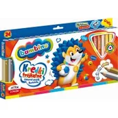 Artykuły biurowe - Kredki trójkątne Bambino w oprawie drewnianej 24 kolory + temperówka - miniaturka - grafika 1