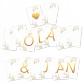 Wesele i ślub - BANER GIRLANDA WESELE ŚLUB MĄŻ ŻONA ZŁOTY NAPIS Y7 - miniaturka - grafika 1